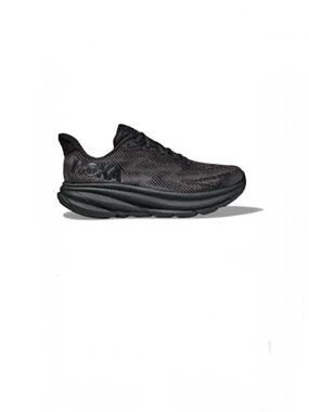 Hoka men's Clifton 9 black lace up running athletic walking comfort shoe 11D